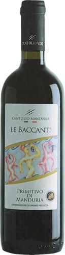 Primitivo Di Manduria Le Baccanti Cantolio Dop 2024 Cl.75 14% Vol.