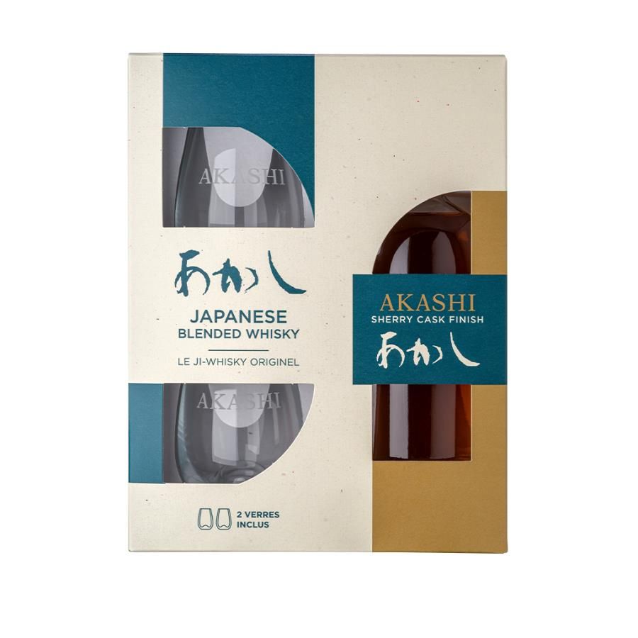Whisky Akashi Sherry Cask Finish Confezione Regalo Con 2 Bicchieri Cl.50 40% Vol.